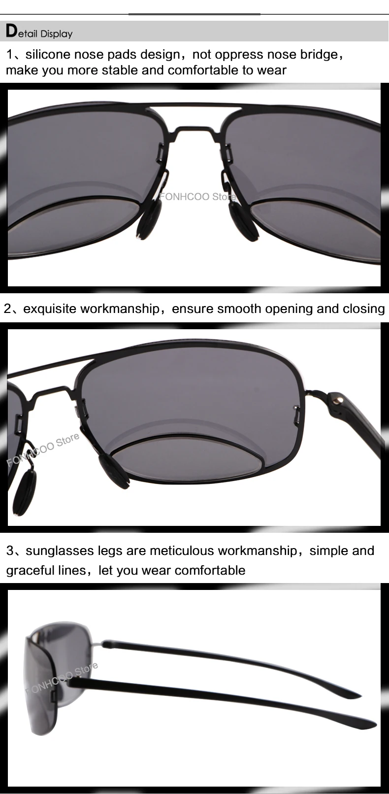 FENCHI Bifocals очки для чтения поляризованные солнцезащитные очки для мужчин гиперопия по рецепту очки+ 1,5+ 2,0+ 2,5+ 3,0 zonnebril heren