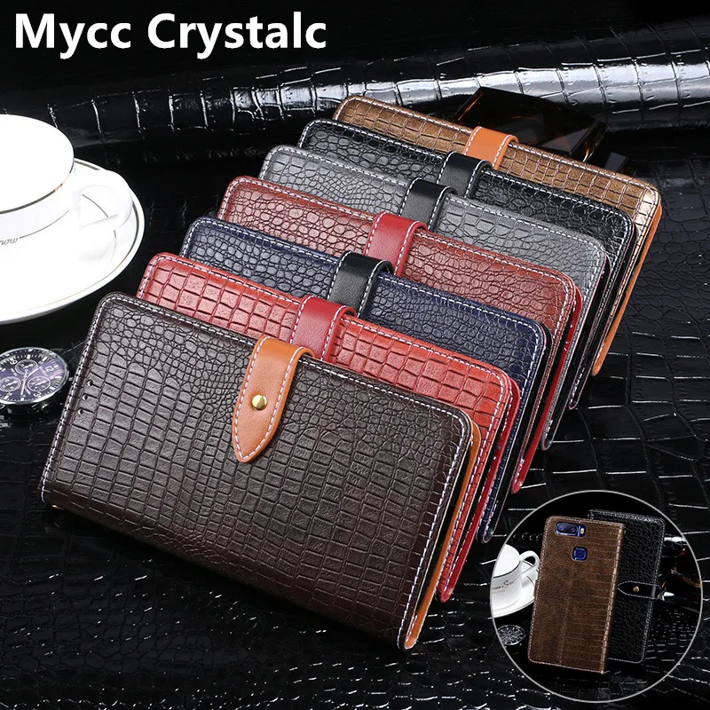 Чехол бумажник из натуральной кожи с крокодиловым лицевым покрытием для Leagoo S8 Pro