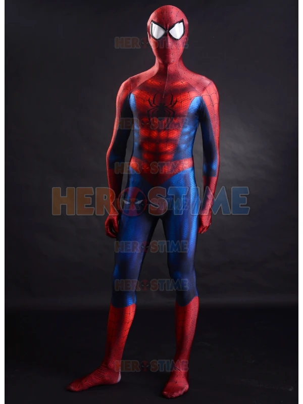 Высококачественный новый классический косплей костюм Человека паука с 3D принтом