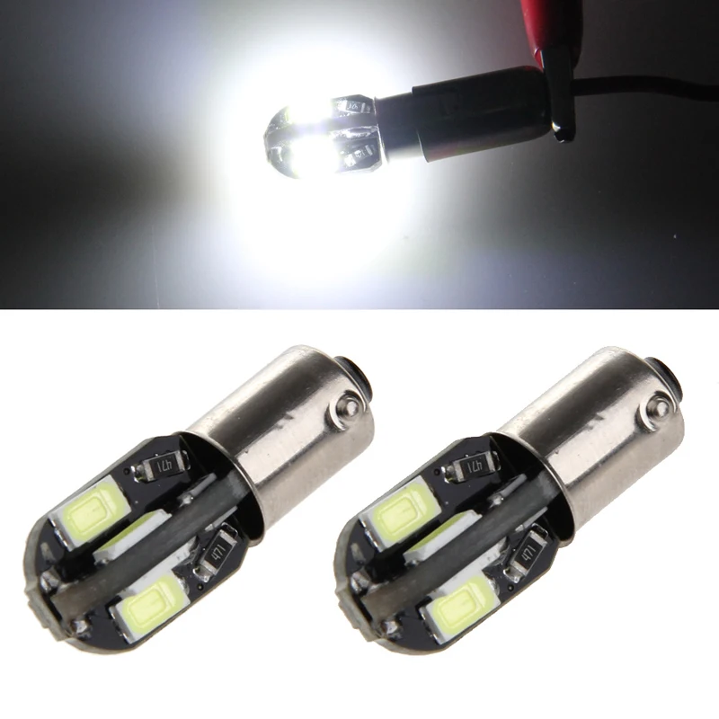 

YAM 1 пара DC 12V BA9S H6W 5630 8 SMD светодиодный сигнальный белый свет для автомобиля