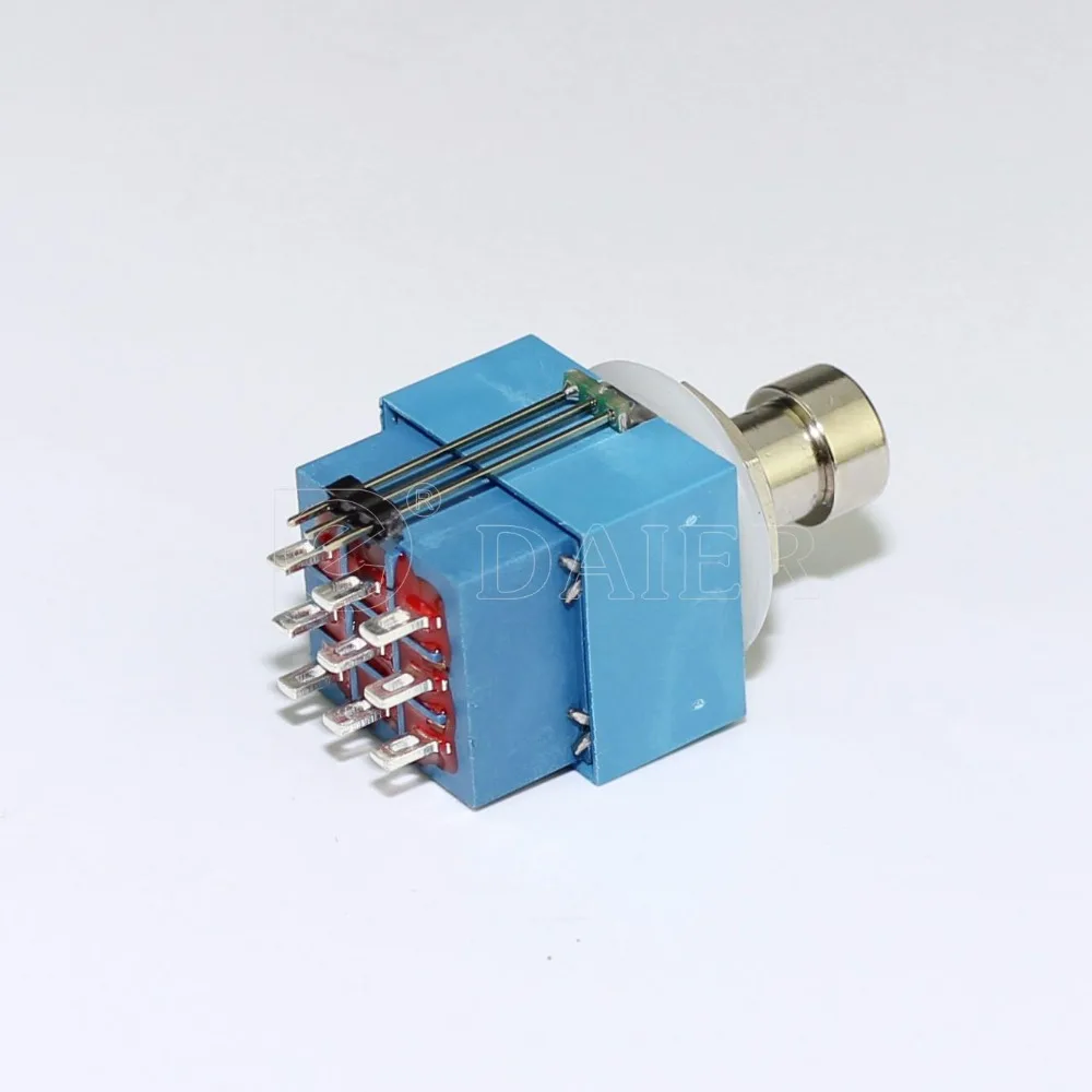 1 шт. AC 125V 4 Amp 250V 2A 30VDC кнопочный переключатель 9 контактов с фиксацией 21 мм 3PDT ножные переключатели Вкл/вкл 3 полюса с двухцветным светодиодный