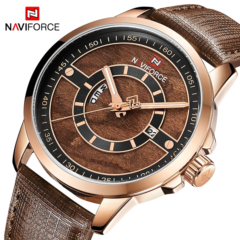 2018 люксовый бренд NAVIFORCE мужские спортивные часы Кварцевые Золотые военные