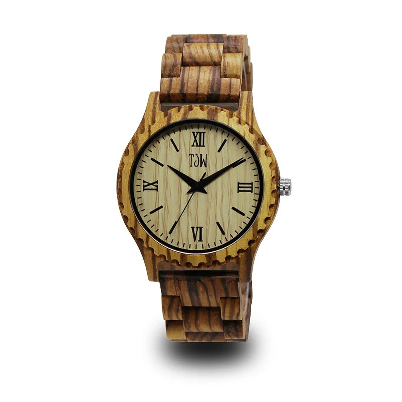 Best-seller Zebra Pattern Bamboo Watches For Men Cool Thin Designer Watch Retro Simple Wood Quartz Cheap Wristwatch | Наручные часы