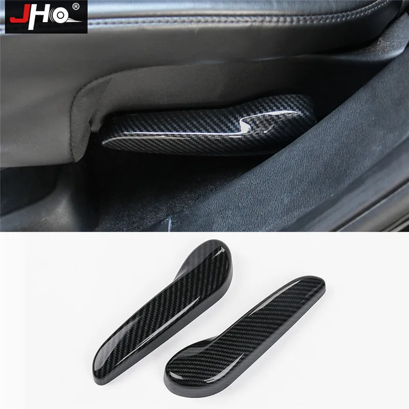 JHO ABS углеродного волокна зерна крышка Накладка для- Jeep Grand Cherokee 17 дверная ручка рулевого колеса автомобиля аксессуары - Название цвета: For Rear Seat Handle