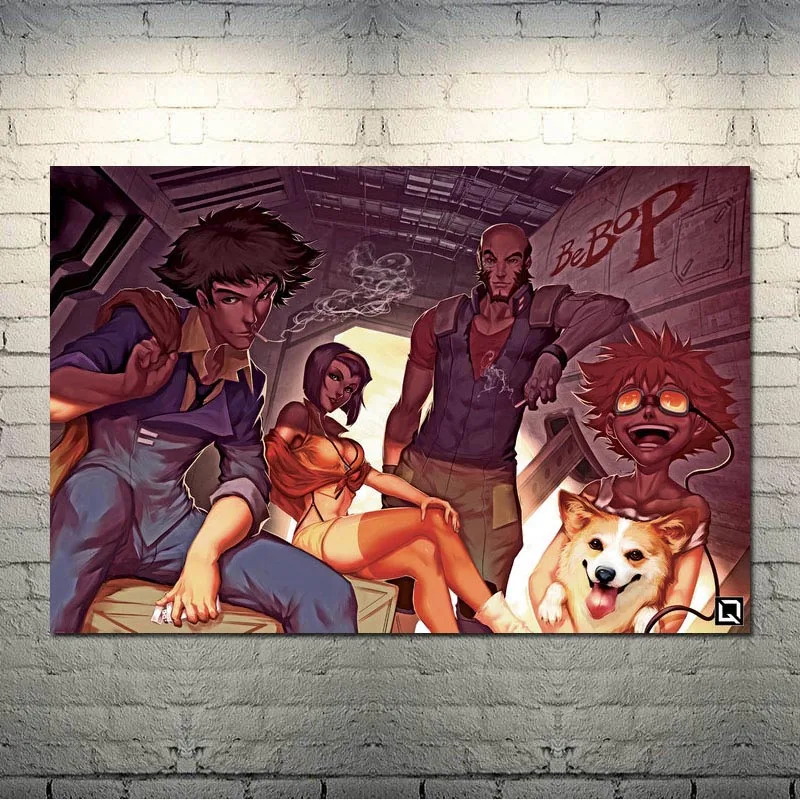 picture 2 Ковбой Bebop японское аниме искусство шелк Холст плакат 13x20 24x36 дюймов настенные панно-002 - Цвет: picture 2