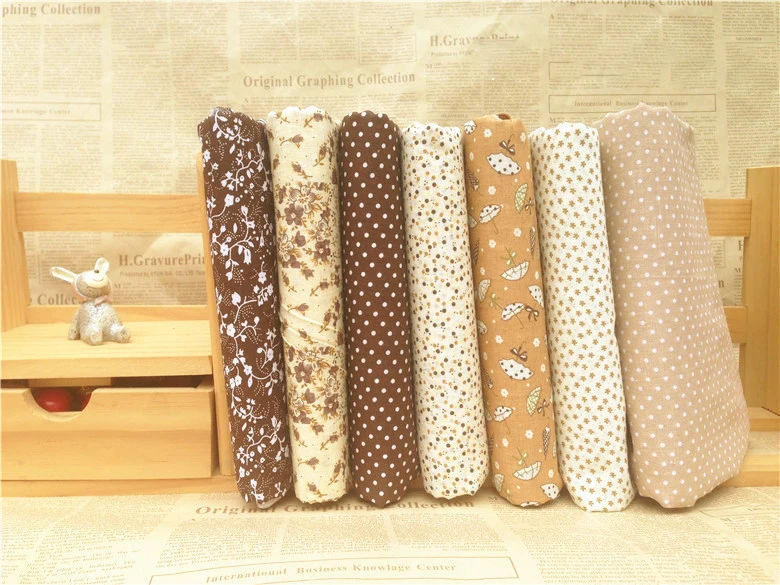 Hoomall 7 шт./компл. кофе DIY Лоскутные ткани для шитья ткань из хлопка квилтинга