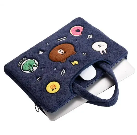 Коричневый медведь плюшевый мультфильм Милая Вышивка ударопрочный ноутбук