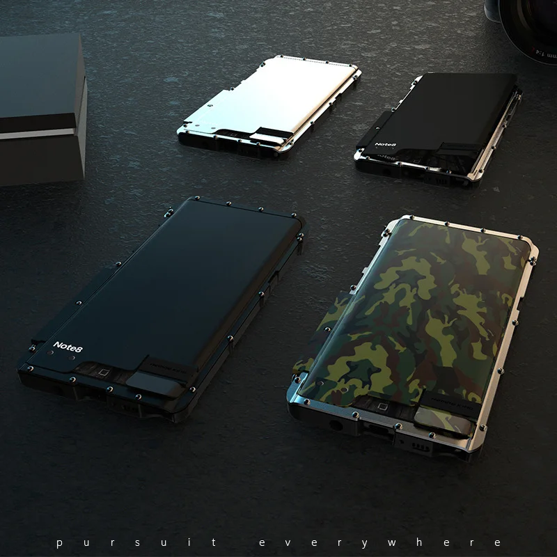 Металлический флип-чехол R-just из нержавеющей стали для samsung Galaxy Note 8 S7 edge S10 Plus противоударный чехол для iphone XS XR MAX 8 Plus