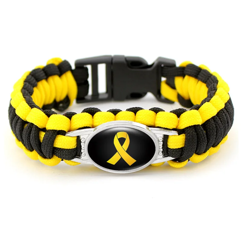 Breast Cancer Awareness Medical Alert Bracelet Outdoor Camping Rescue Braided Rope Paracord Survival For Women | Украшения и