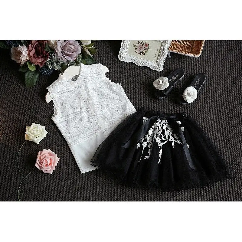 Комплект одежды для маленьких девочек элегантные модные белые кружевные топы