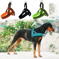 reflective dog harness soft mesh padded pet harness vest with handle adjustable dog chest strap for small medium large dogs