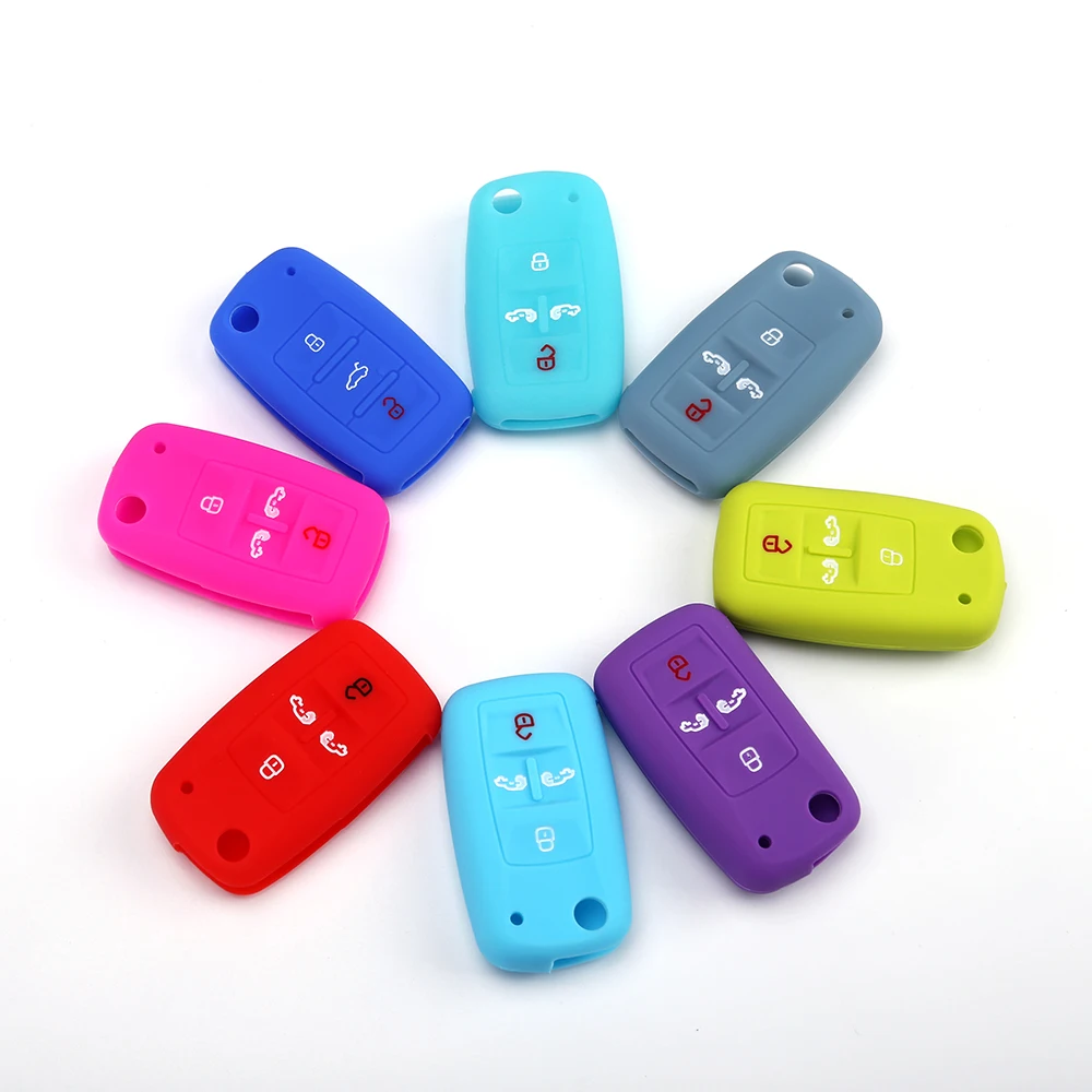 

Key Case For Car Silicone 4 Button Key Cover For Wolkswagen Vw Multivan Sharan Caravelle Transporter Caddy