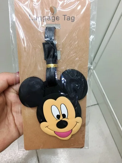Disney мультфильм забор Микки Маус Минни чемодан ID адрес держатель багажные таблички на багаж переносная бирка дорожный Багаж ПВХ бирка