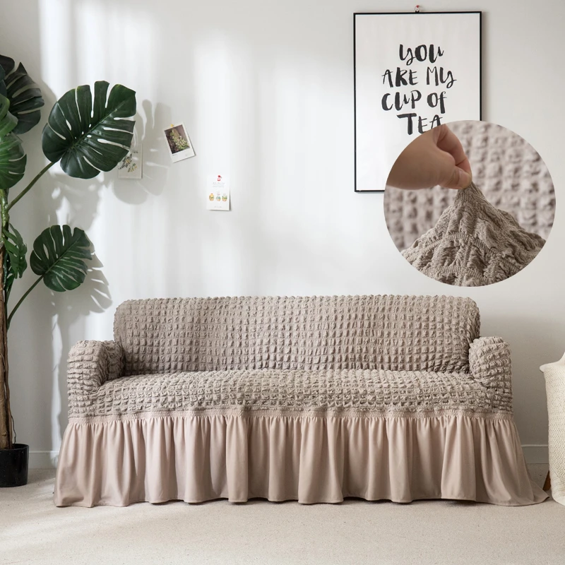 Фото Высокоэластичный универсальный чехол для дивана с пузырьковой сеткой простой