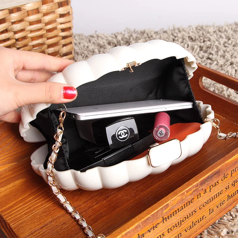 Сумка на плечо Женская в виде ракушки новинка 2018 модная однотонная сумка