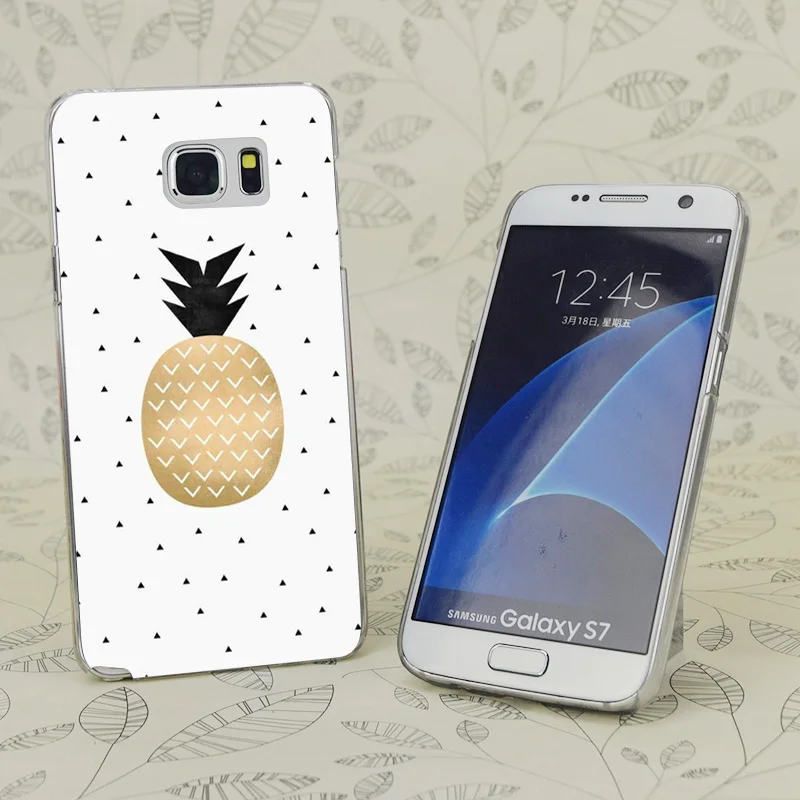 C4033 Golden Pineapple Transparent Hard PC Case Cover For Samsung Galaxy S 3 4 5 6 7 Mini Edge Plus Note 9 |