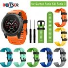 Ремешок для часов Garmin Fenix 5X 6X Pro, мягкий силиконовый браслет для Garmin Fenix 3 3 HR Band, 22 мм, 26 мм