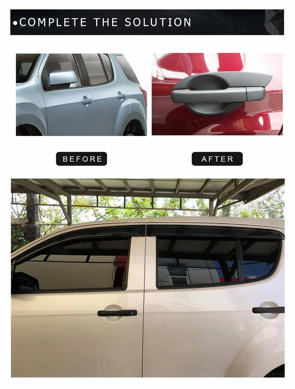 Черная защитная накладка на дверную ручку для isuzu mux mu-x 2013- для isuzu dmax 2012- аксессуары YCSUNZ