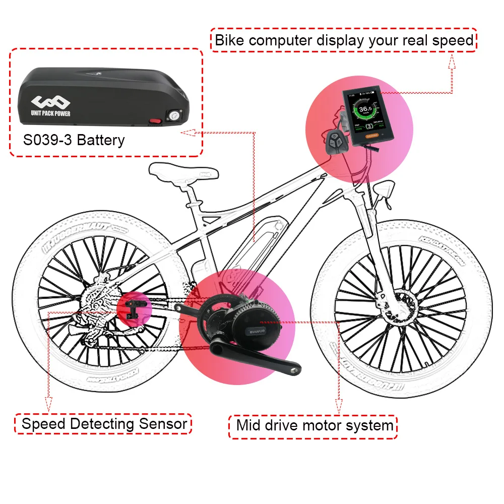 Bafang 1000W BBSHD мотор с 52V 13Ah Ebike батарея весь двигатель наборы C18 lcd с Hailong 3 Батарея