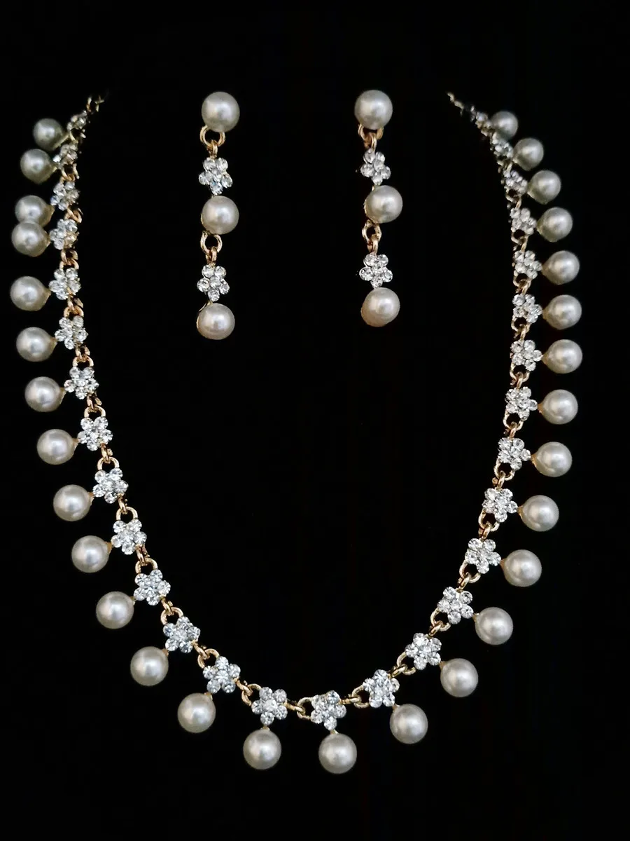 TR design золотой блестящий романтический имитация жемчуга набор украшений для