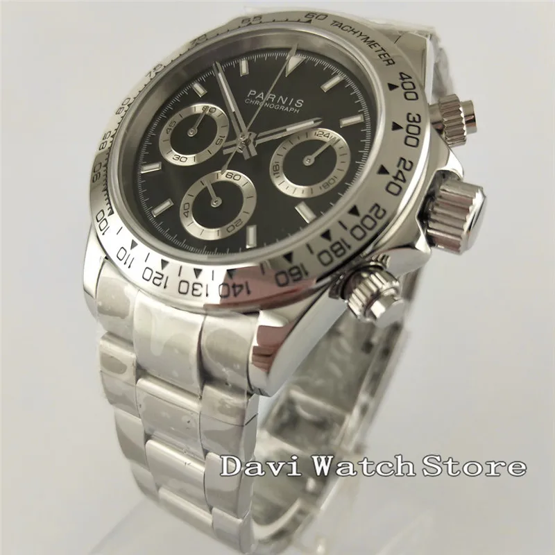 39mm Black Dial Stainless Steel Sliver Band Automatic Mens Watch 2690 | Наручные часы