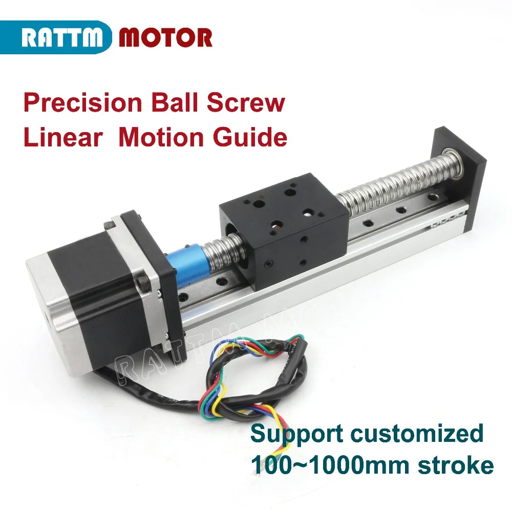 CBX1605 Ballscrew линейный привод ЧПУ 100/200/300/400/500/600 мм и линейные направляющие с квадратным сечением+ Nema23 шагового двигателя для ЧПУ электромотор для 3D принтера XYZ axis