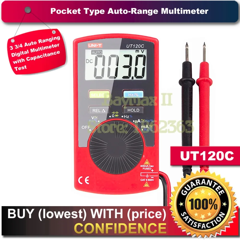 Ультрапортативный Автоматический диапазон UT120C цифровой мультиметр с