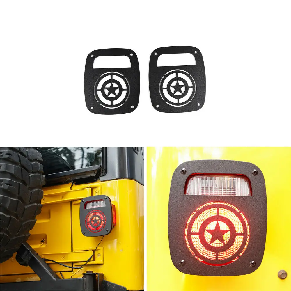 Черная защита для заднего фонаря Jeep Wrangler YJ TJ LJ 1985 2006|Абажуры| |