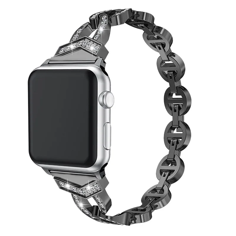 Нержавеющая сталь ремешок для наручных часов для apple Watch серии 1/2/3/4 ремень цвет серебристый, Золотой металлический Браслеты аксессуары AW810