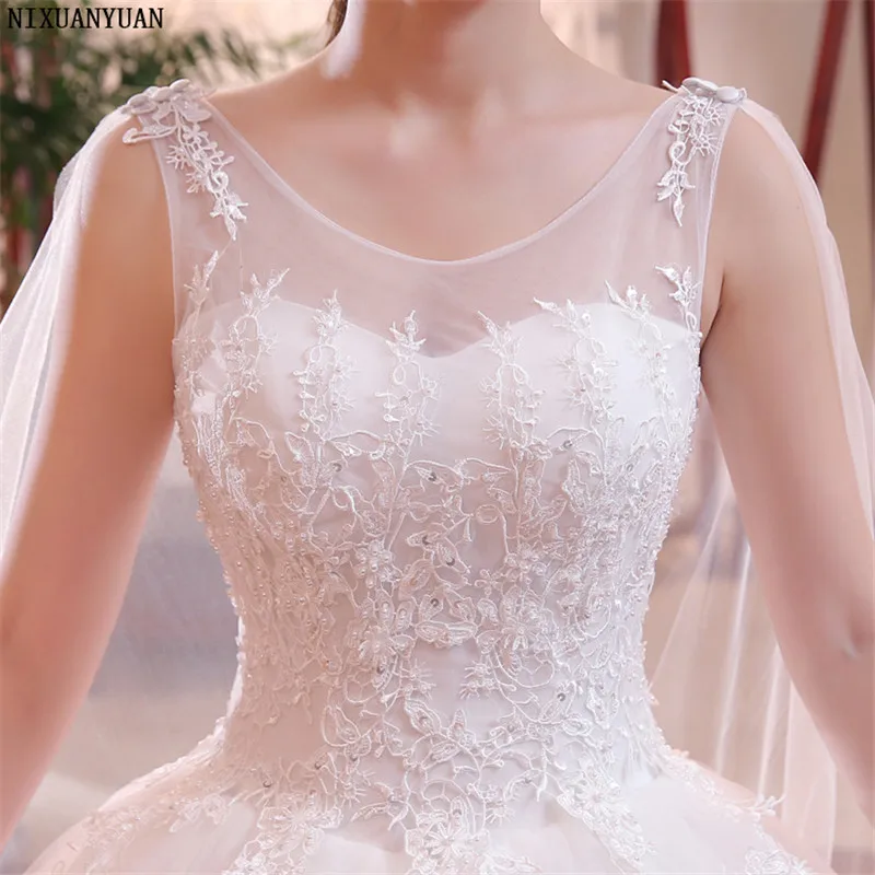 Винтажное кружевное свадебное платье без рукавов с v-образным вырезом бальное