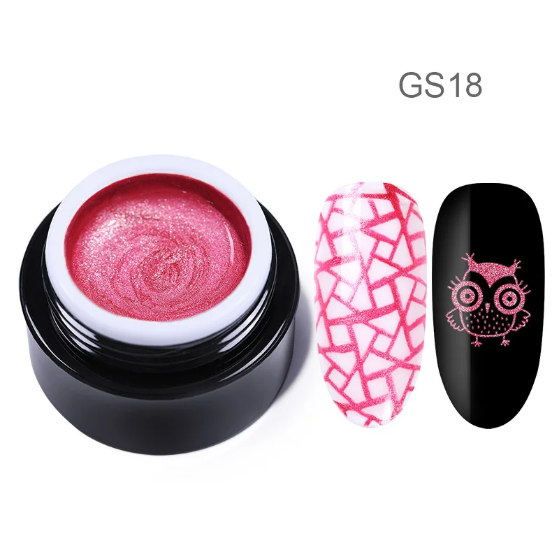 GS18 Гель-лак для ногтей BORN PRETTY, 8 мл, неоновый флуоресцентный лак для тиснения ногтей, цветной лак для тиснения ногтей - Цвет: GS18