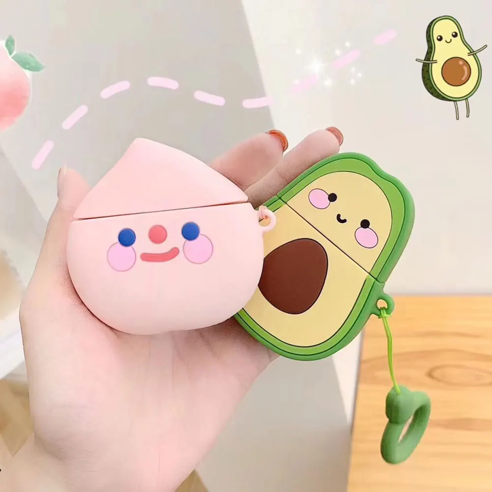 KISSCASE силиконовый защитный чехол для наушников с мультипликационным принтом Apple