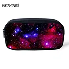 Женская дорожная сумка для карандашей INSTANTARTS, брендовая дизайнерская сумка для хранения карандашей с объемным изображением Вселенной, космоса, галактики