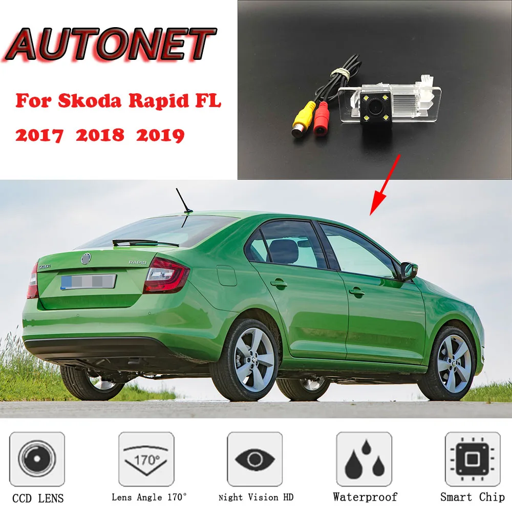 Автомобильная камера заднего вида для Skoda Rapid FL 2017 2018 2019 CCD/камера ночного