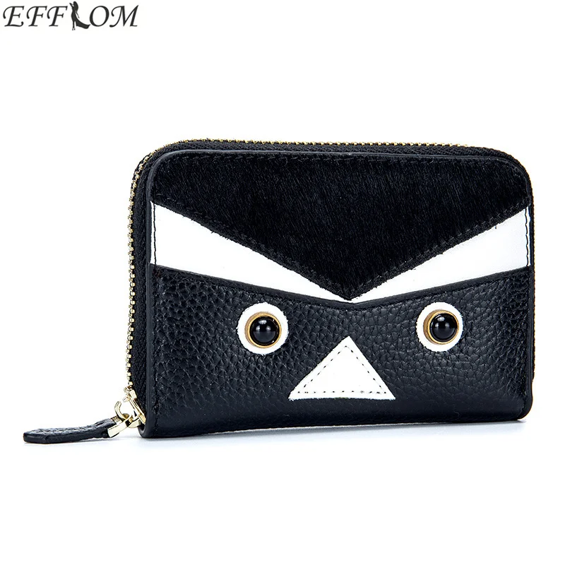 Cute Owl Organ Genuine Leather Women Card ID Holders Personality Mini Cowhide Credit Holder Fashion Business | Багаж и сумки