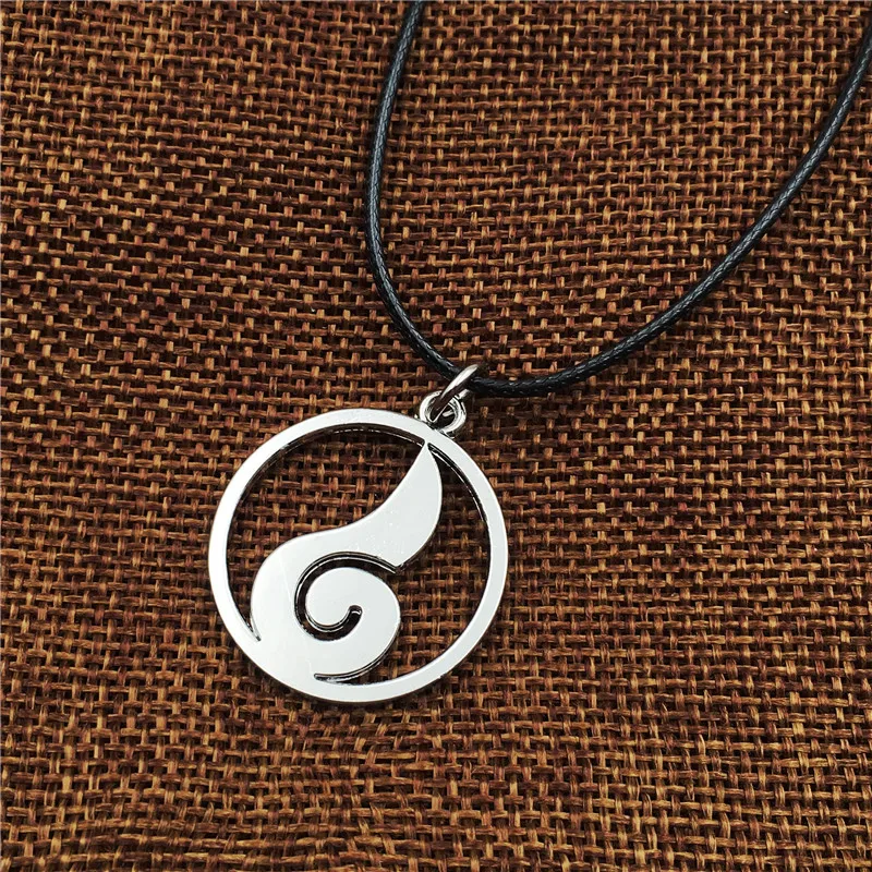 Оптовая продажа 10 шт./лот аниме ювелирные изделия по Наруто с логотипом konoha подвеска ожерелье веревкой цепь