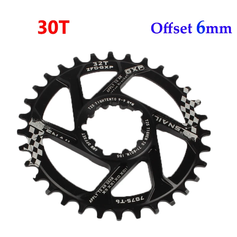 Black-30T Улитка GXP 30/32/34t MTB дорожный велосипед с ЧПУ Chainset 170 мм рукоятки BB звездочка цепной передачи передняя Звездочка Алюминий сплав диаметра окружности болтов для GXP XX1 X9 модными принтами XO X01 - Цвет: Black-30T