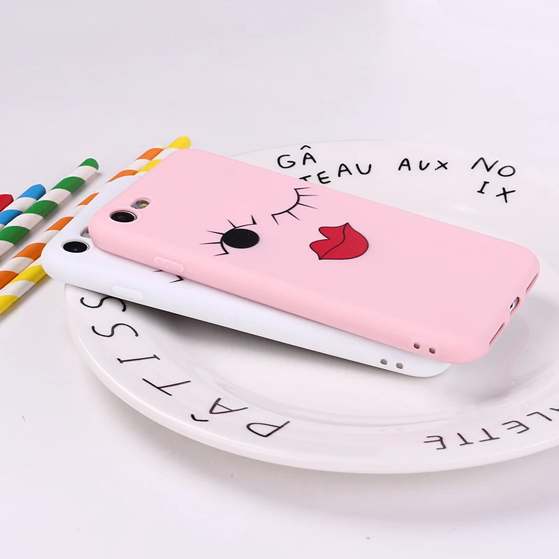 For iPhone 11 12 Pro 6S 8 8Plus X 7 7Plus XS Max Soft Silicone Frosted Matte Case Fundas Coque Cute Sexy Lips Lovely Graceful | Мобильные