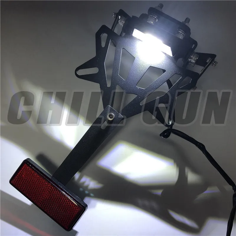 Мотоцикл LED свет ХВОСТ Tidy Fender номерной знак держатель Eliminator регистрации подходит