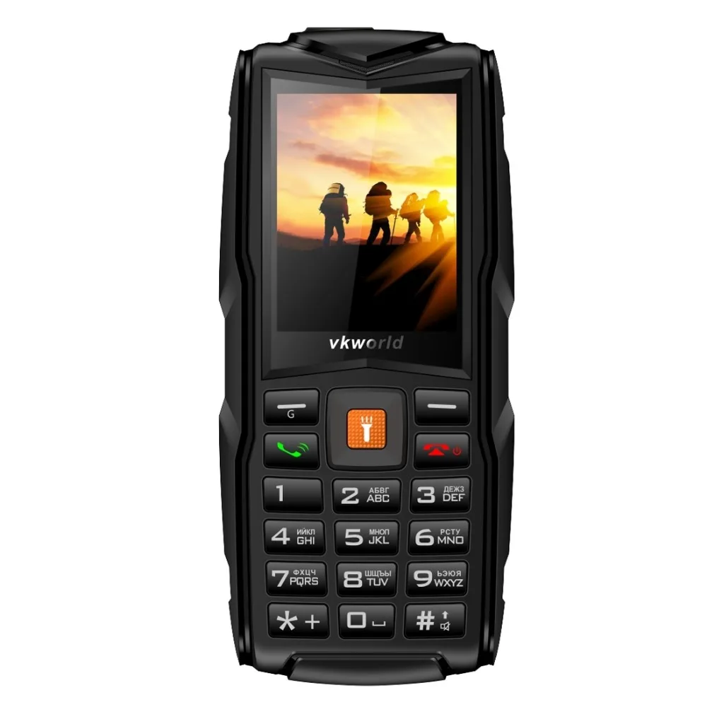VKWorld камень V3 прочный телефон водонепроницаемый мобильный SC6531CA ram 64MB 2,4 дюймов Тройной SIM Bluetooth светодиодный светильник Русская клавиатура