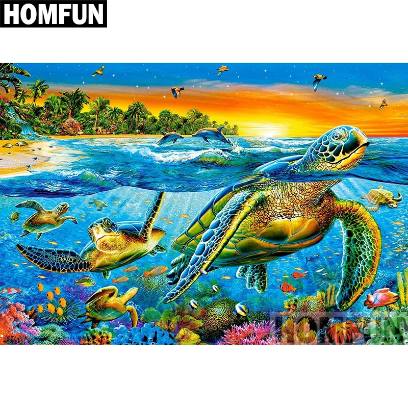 HOMFUN Full Square/Round Drill 5D DIY Diamond Painting 