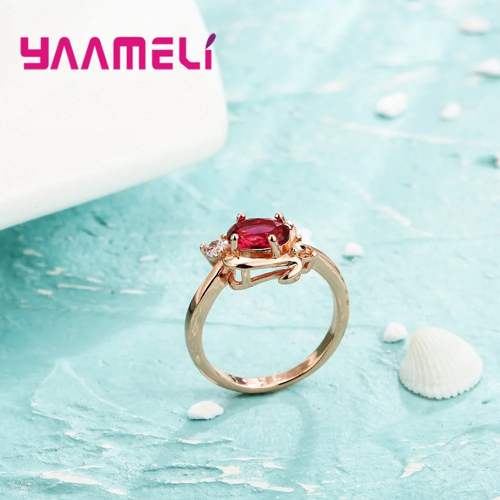 Брендовые кольца для женщин классическое розовое золото красное романтическое