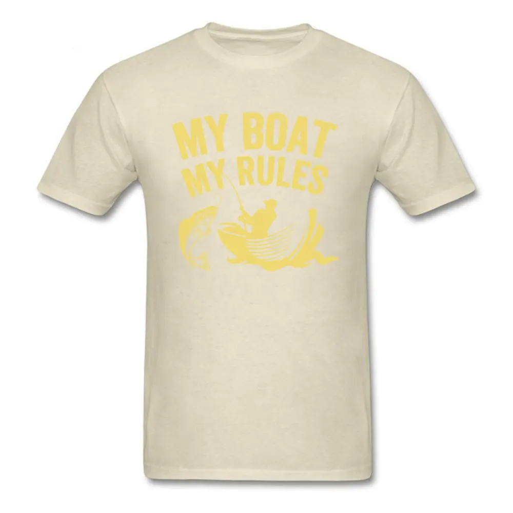 

Fishinger Fish Men's Father T Shirt My Boat My Rules Fisherman 100% Cotton Fabric Leisure Tops T Shirt Short Sleeve Tops & Tees