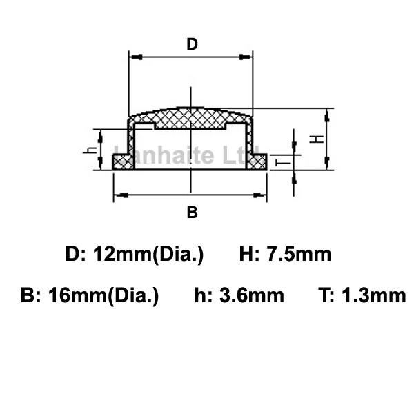 12 мм (D) x 7 5 (H) силиконовые колпачки черные (10 шт.)|tailcap| |