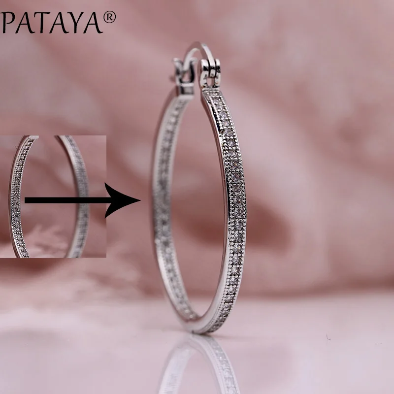 Новинка роскошные большие круглые длинные серьги PATAYA с инкрустацией из