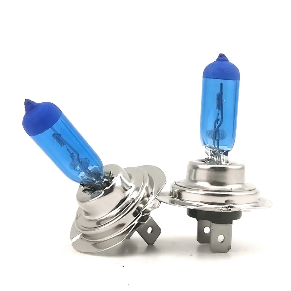 2 шт 12V H7 55W 5000-6000K Галогенные лампы фары Противотуманные фары Светильник лампы супер белый светильник лампы для фар