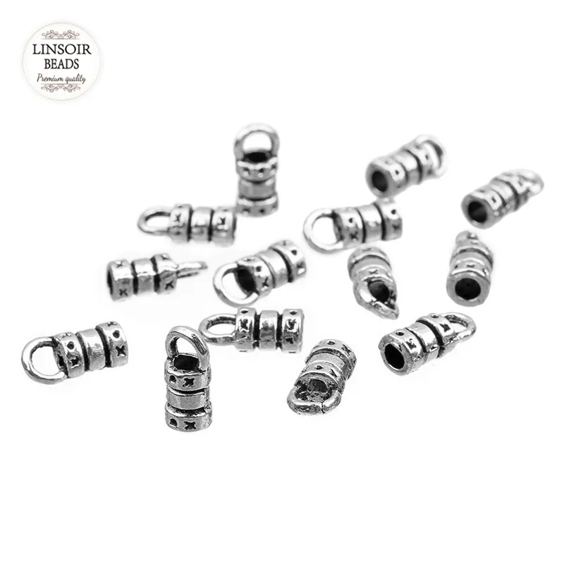LINSOIR 100pcs/lot Antique Silver Bead Caps 2mm Tassels End Fit DIY Handmade Leather Cord Necklace Jewelry Making Findings | Украшения и