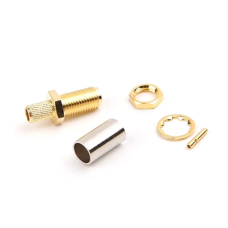 10Pcs/Set SMA Female Nut Bulkhead Crimp RF Connector for RG58 RG142 LMR195 RG400 | Обустройство дома