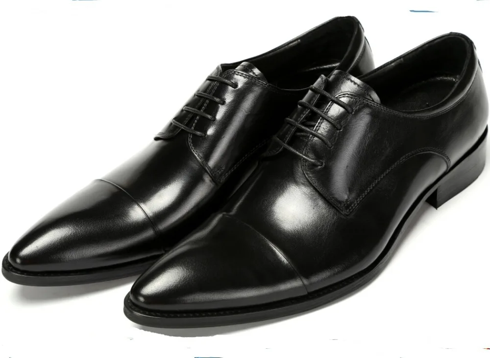 Модные черные/коричневые классические туфли дерби мужские свадебные из