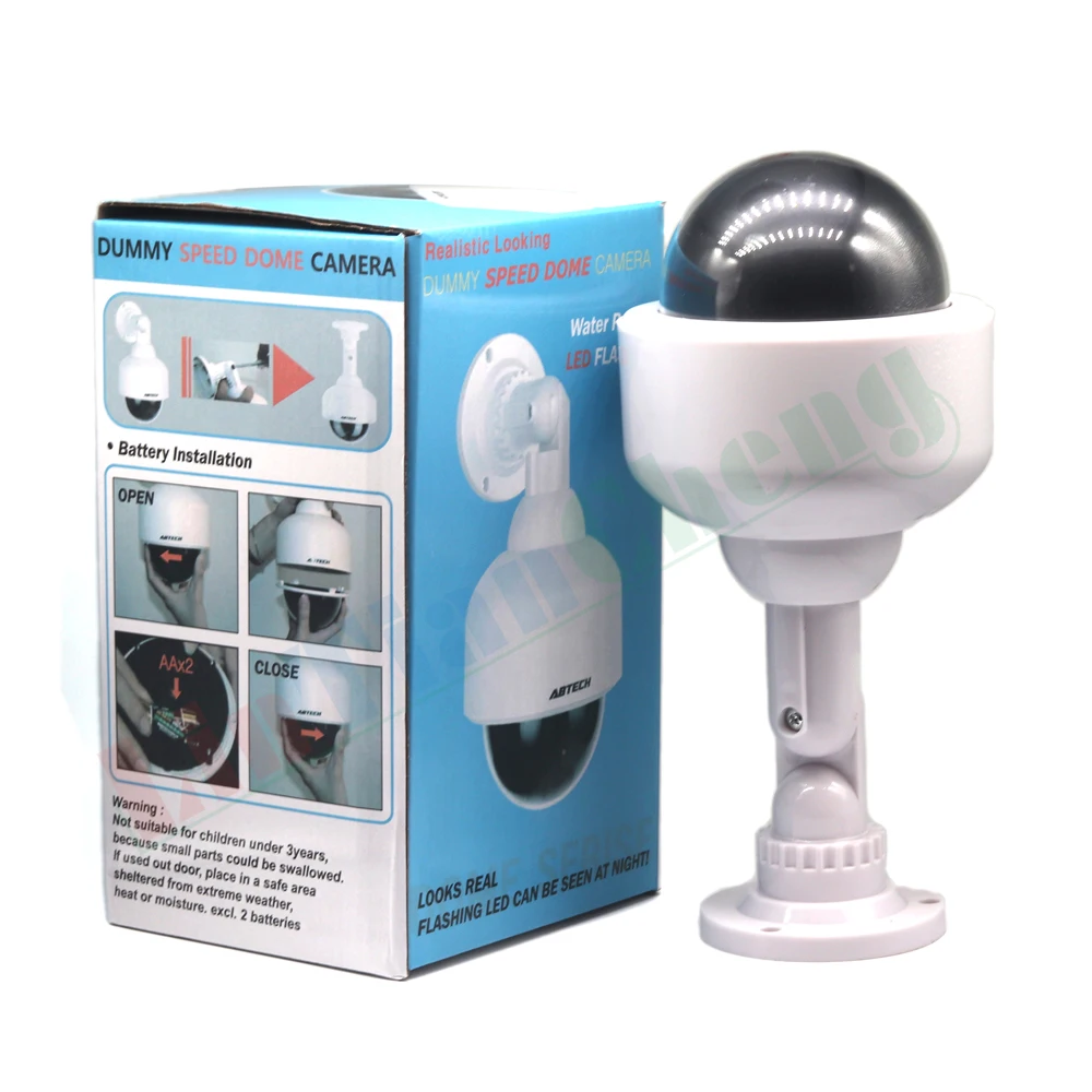 LINTIANCHENG поддельные охранных видеонаблюдения с красным светодиодом Открытый водонепроницаемый CCTV Манекен камера купол
